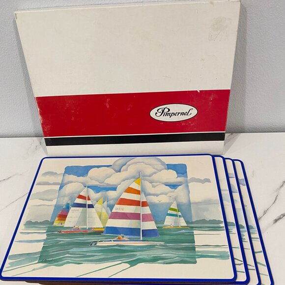 Pimpernel Placemats Regatta Boxed Set of 4 Nautical Sailing Table Mats - Picture 11 of 16